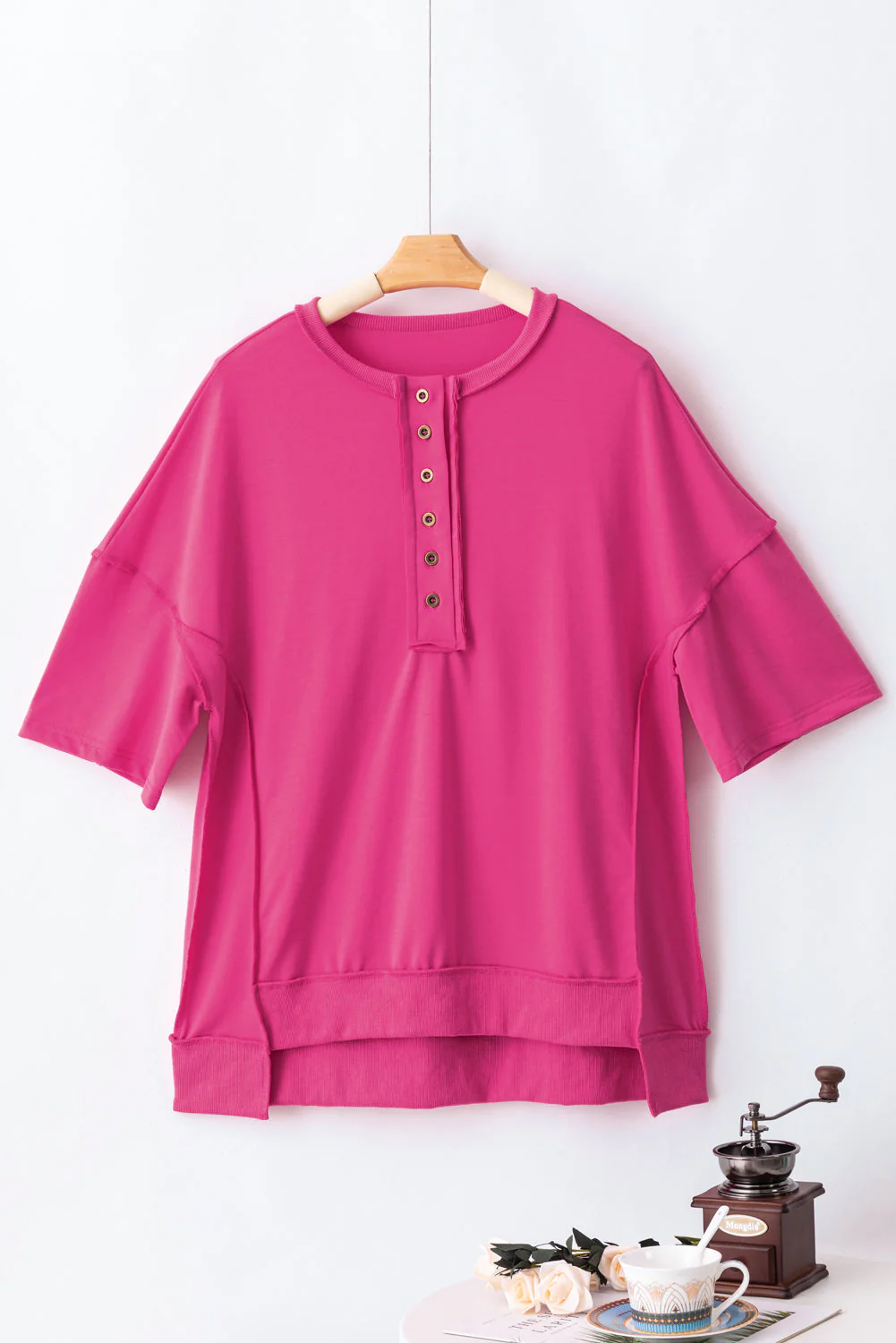 Half Snap Dropped Shoulder Sweatshirt - Image 7