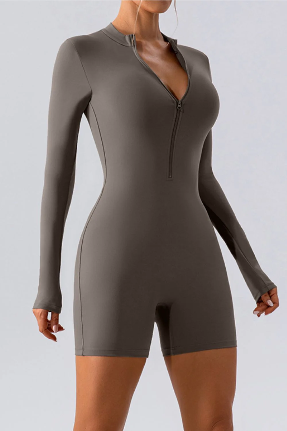 Half Zip Long Sleeve Active Romper - Image 11
