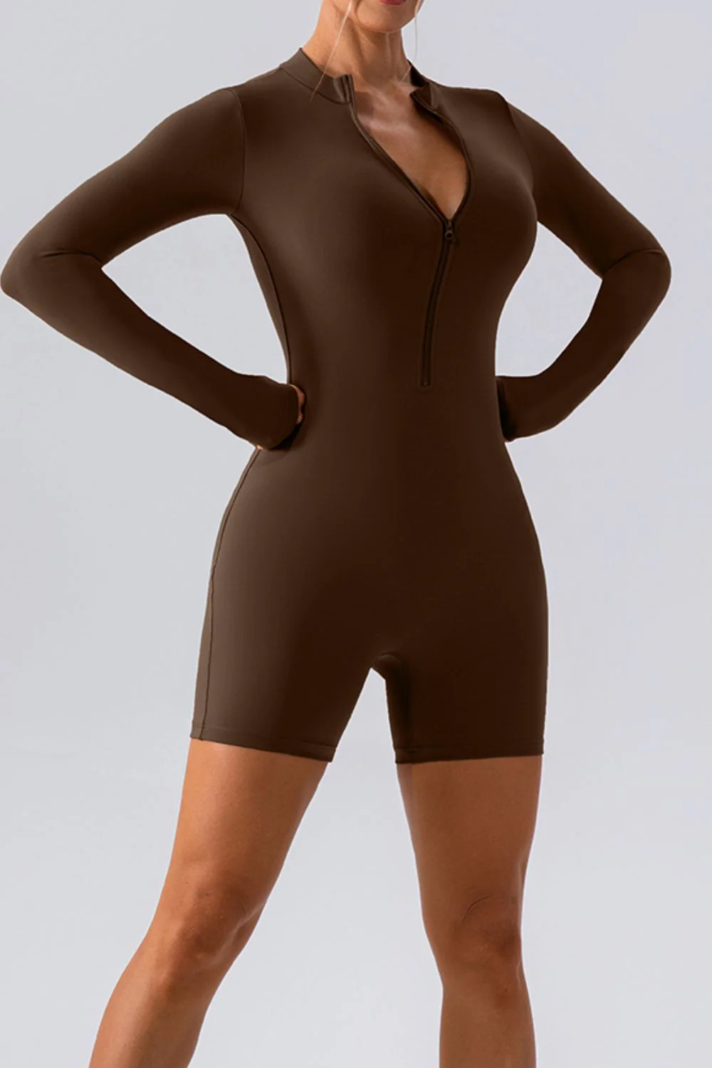 Half Zip Long Sleeve Active Romper - Image 5