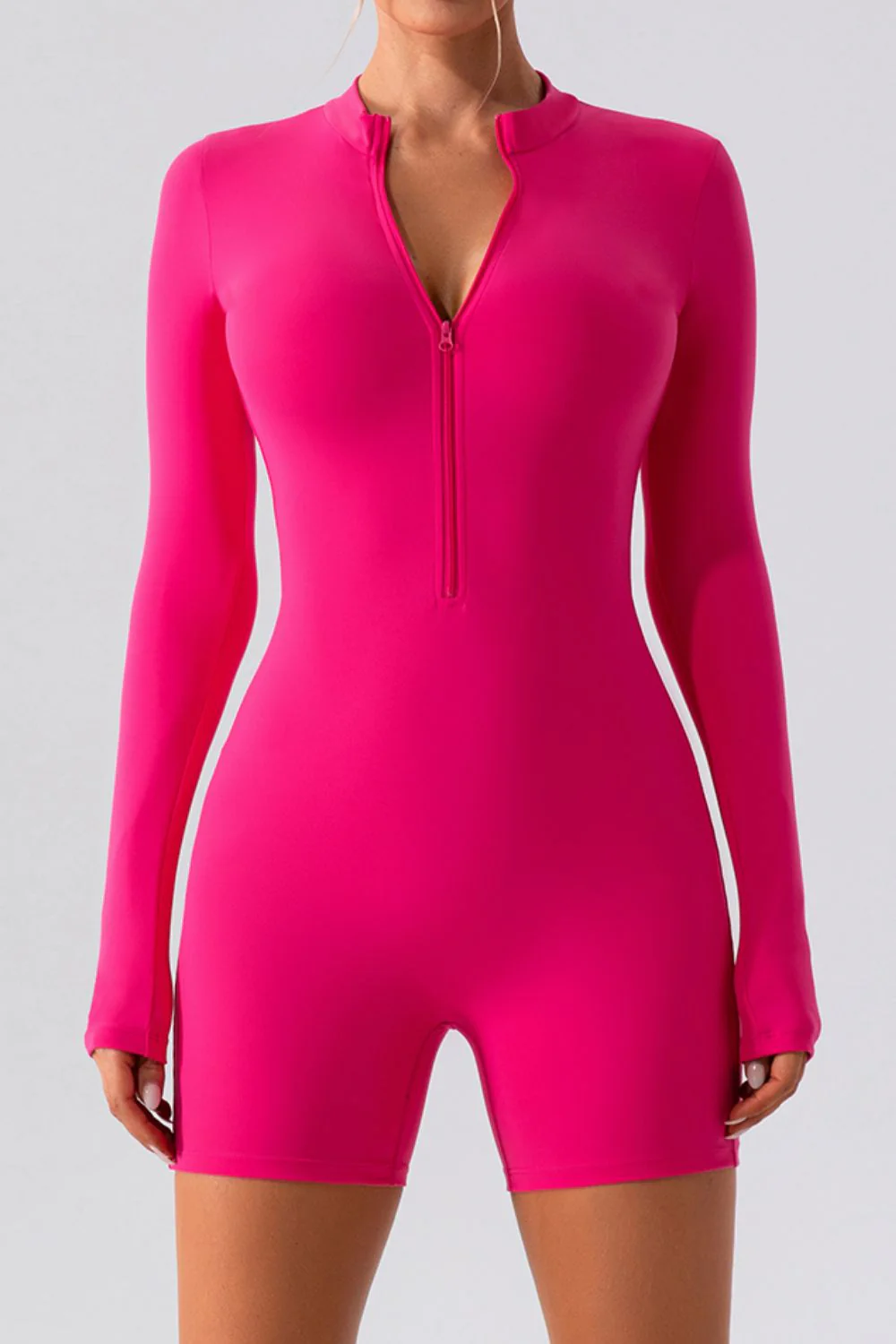 Half Zip Long Sleeve Active Romper - Image 7