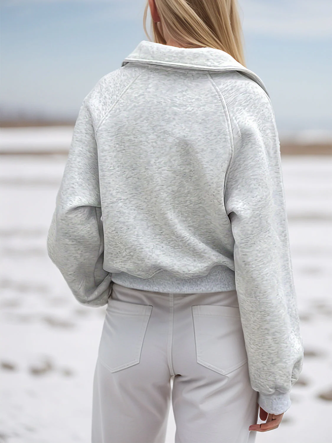 Half Zip Long Sleeve Sweatshirt - Image 2