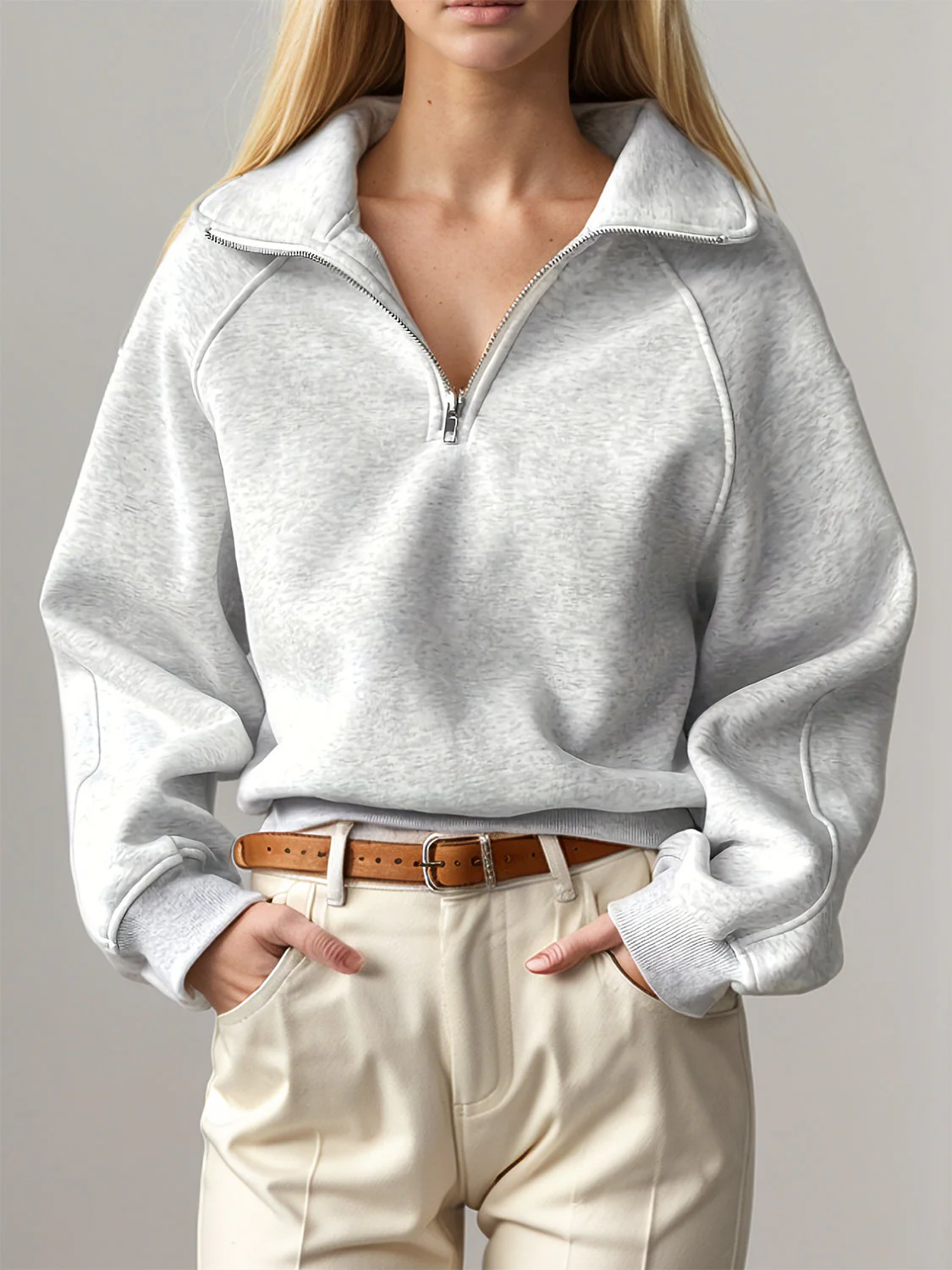 Half Zip Long Sleeve Sweatshirt - Image 3