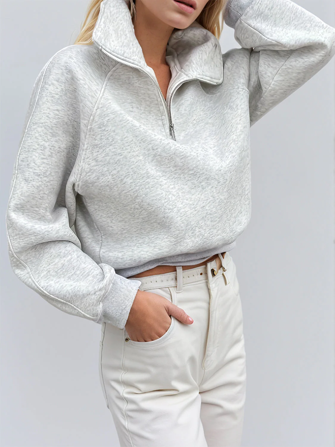Half Zip Long Sleeve Sweatshirt - Image 4