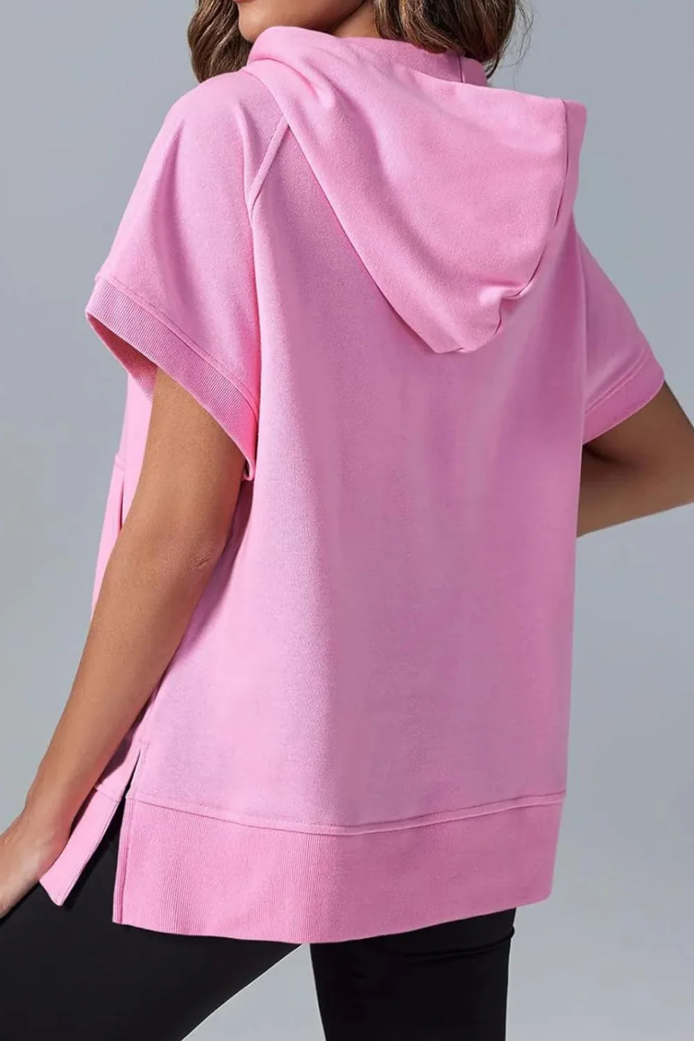 Half Zip Short Sleeve Hoodie - Image 3