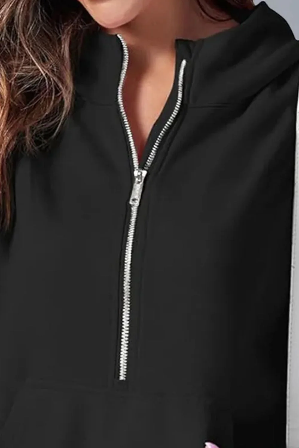 Half Zip Short Sleeve Hoodie - Image 5