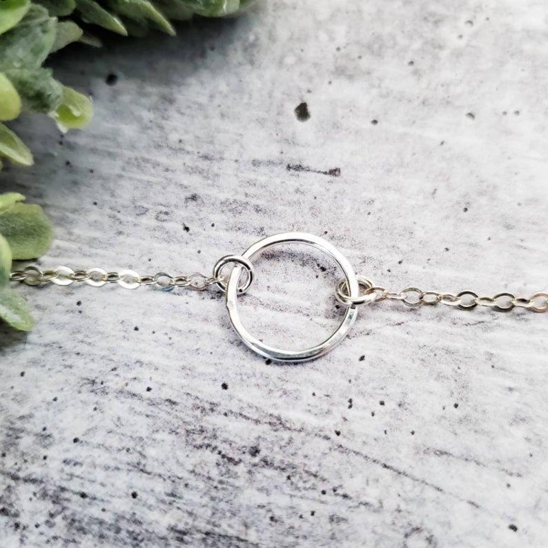 Hammered Eternity Circle Necklace by Salt and Sparkle - Image 2