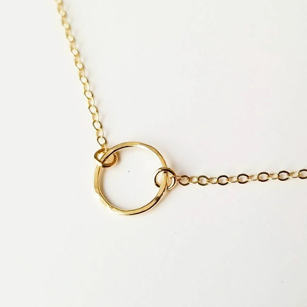 Hammered Eternity Circle Necklace by Salt and Sparkle - Image 3