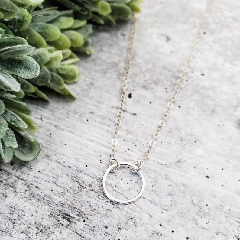 Hammered Eternity Circle Necklace by Salt and Sparkle - Image 4