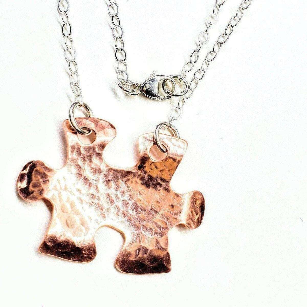 Handmade Hammered Copper Puzzle Piece Necklace by Alexa Martha Designs - Image 8