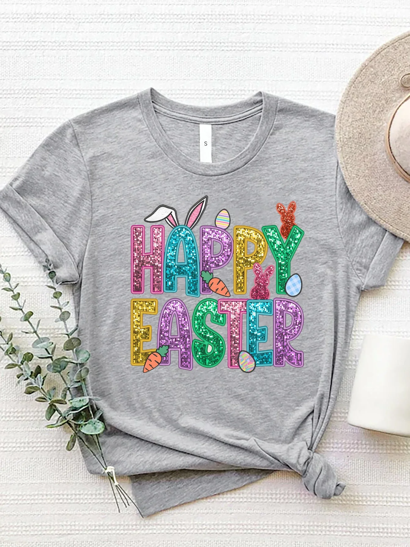 HAPPY EASTER Round Neck Short Sleeve T-Shirt - Image 16