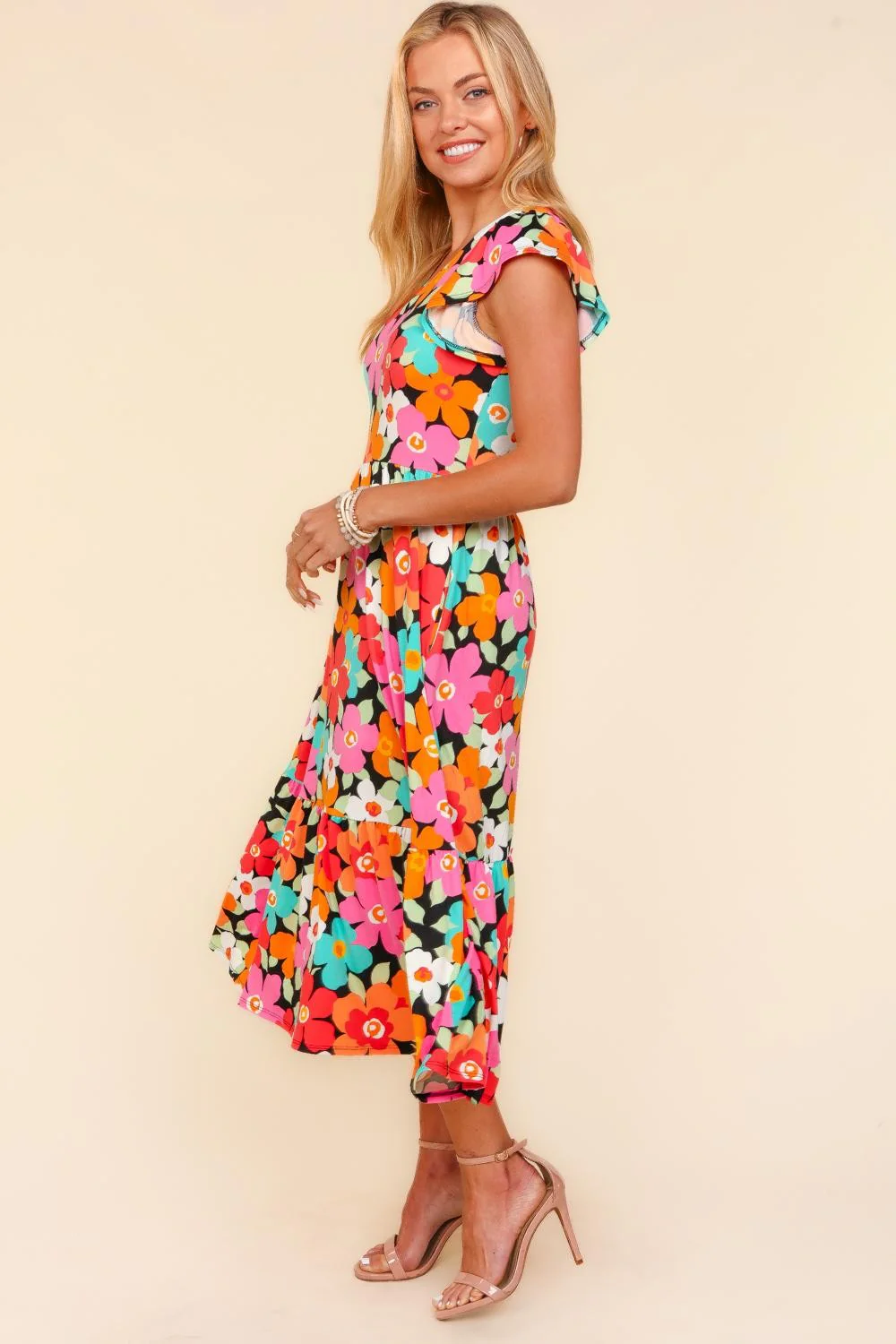 Haptics Floral Midi Dress with Side Pockets - Image 4