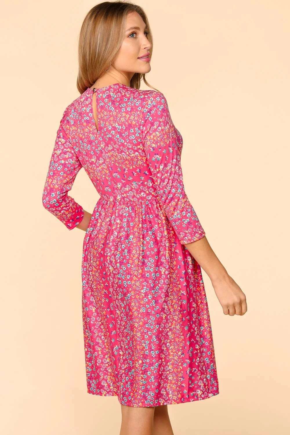 Haptics Round Neck Floral Dress with Pockets - Image 2