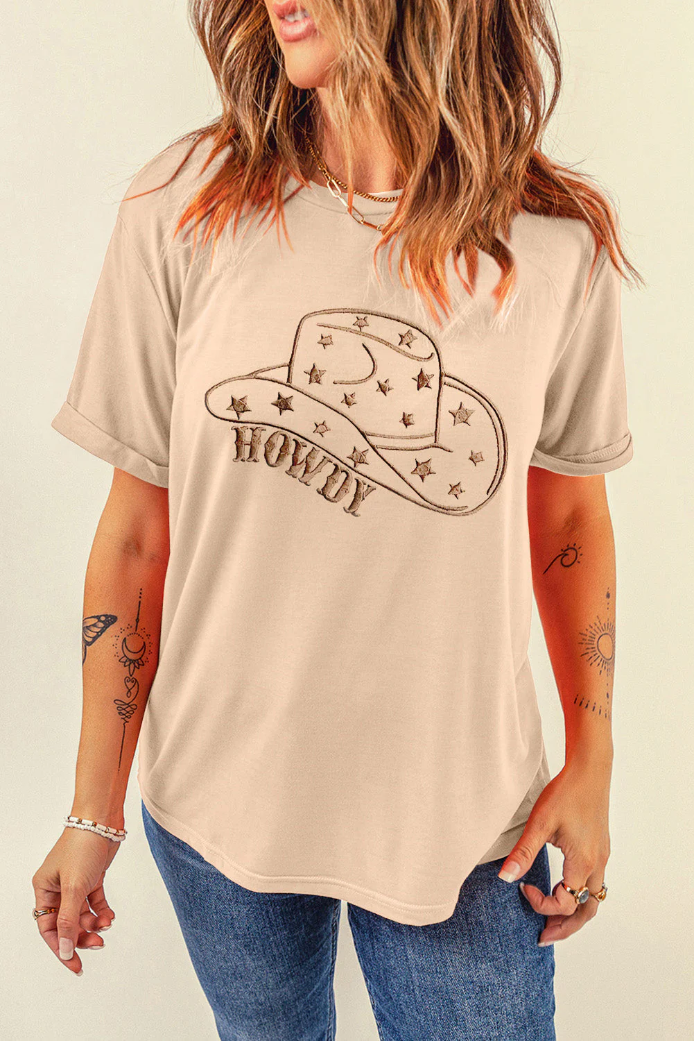 Hat Graphic Round Neck Short Sleeve T-Shirt - Image 2