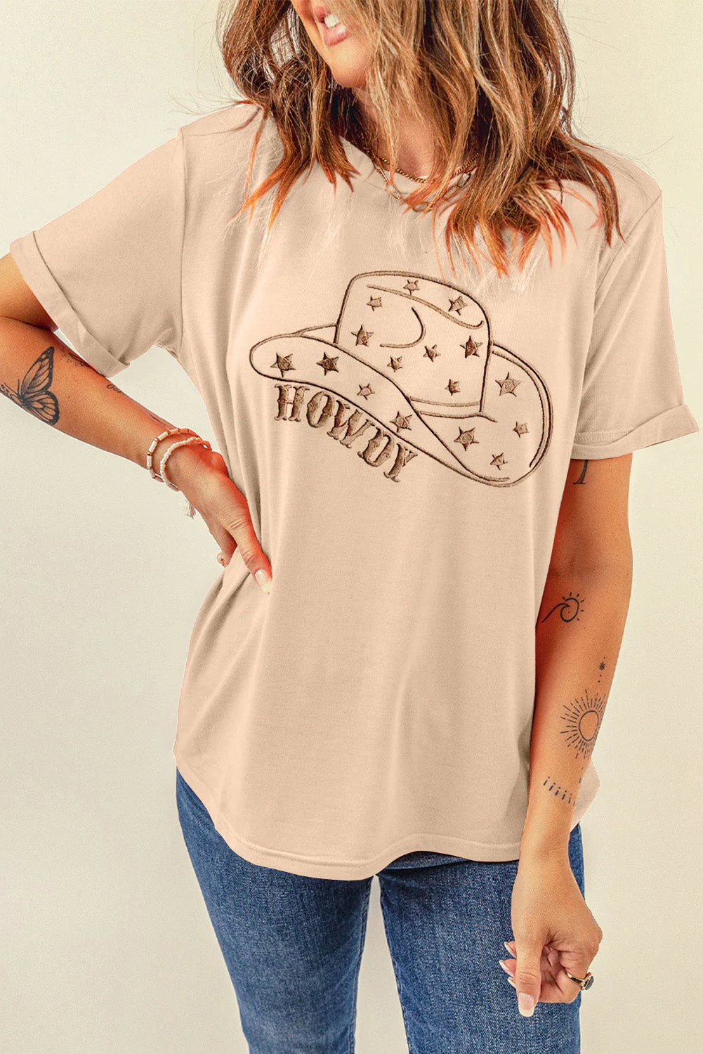 Hat Graphic Round Neck Short Sleeve T-Shirt - Image 3