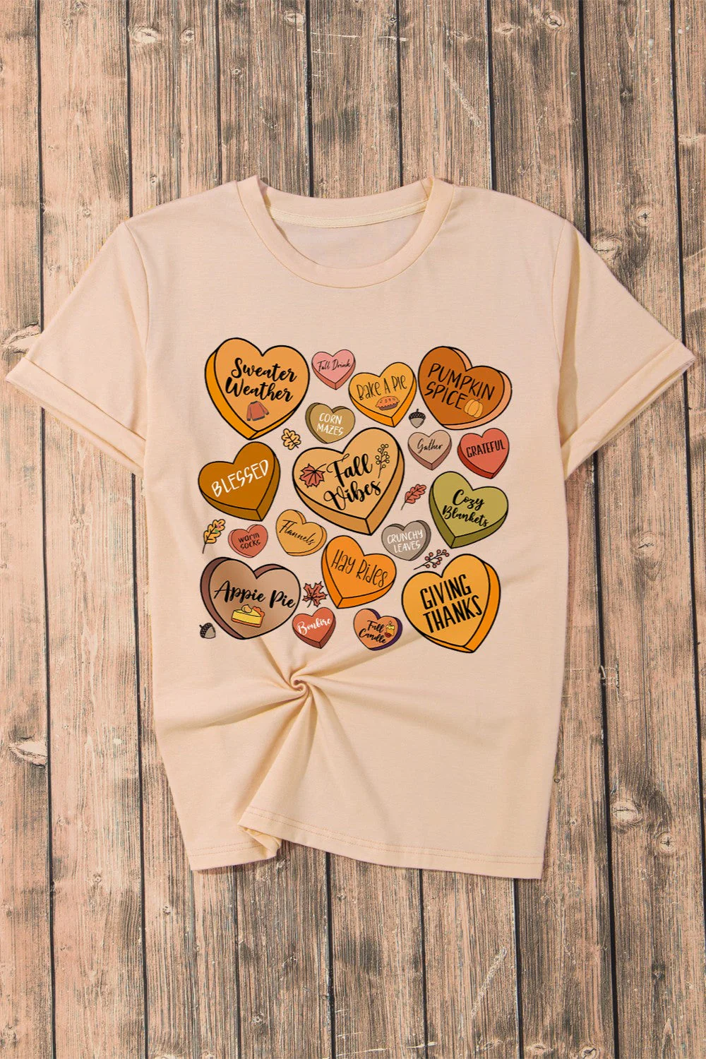 Heart Graphic Round Neck Short Sleeve T-Shirt - Image 4
