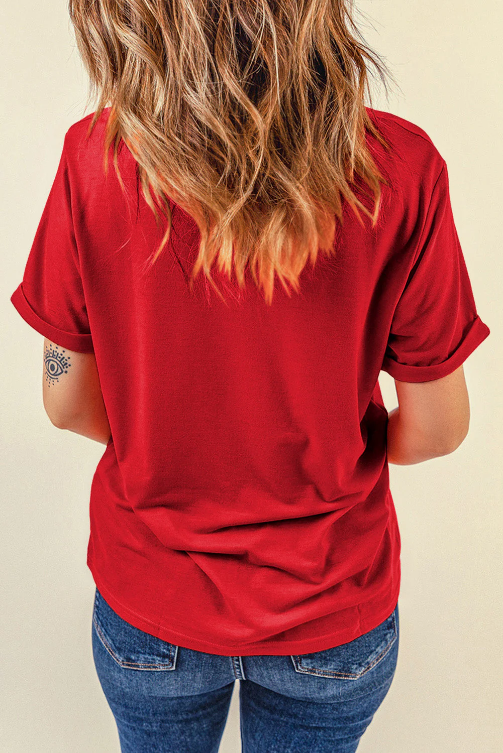 Heart Round Neck Short Sleeve T-Shirt - Image 4