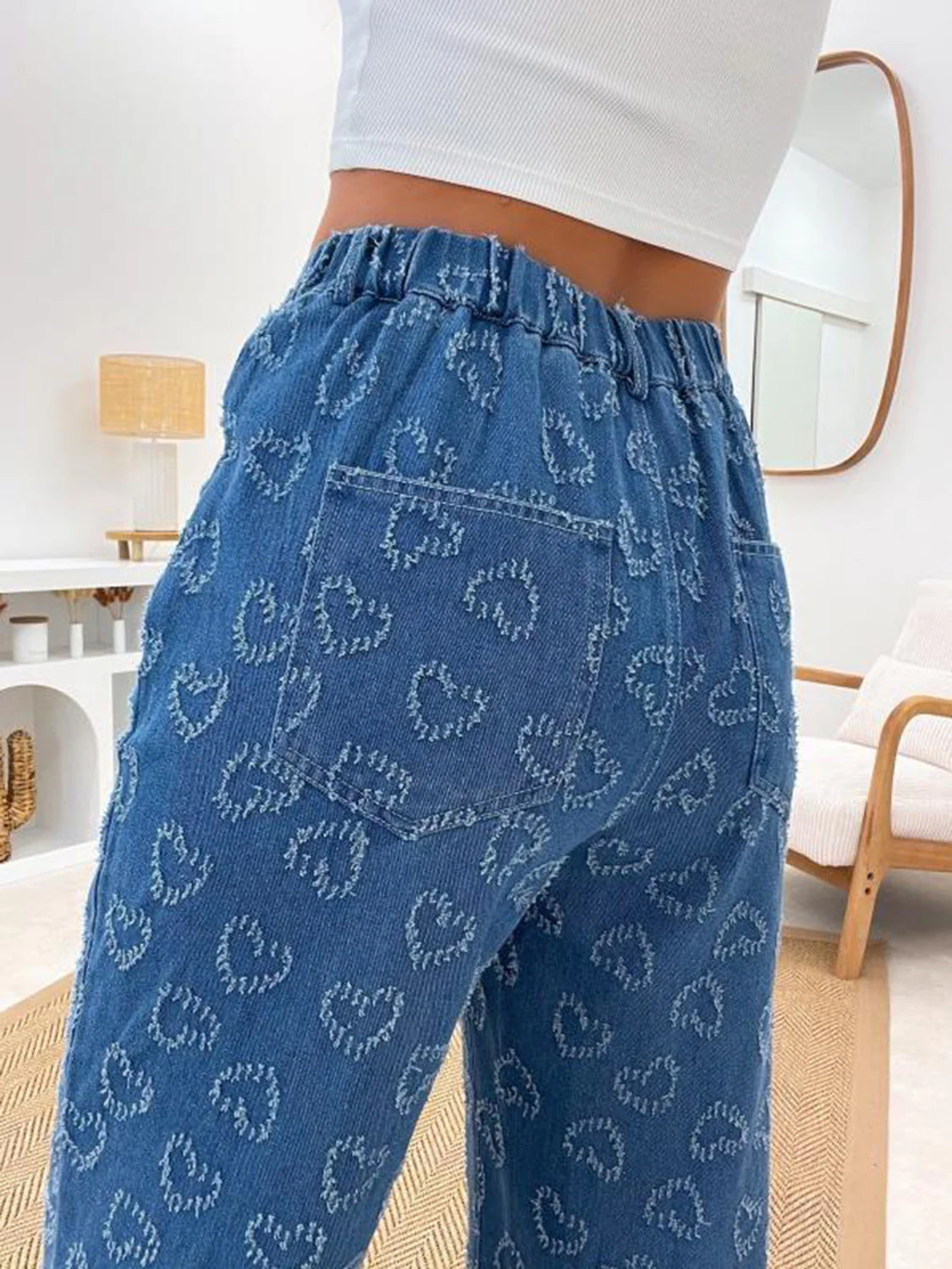 Heart Washed straight Leg Jeans - Image 3