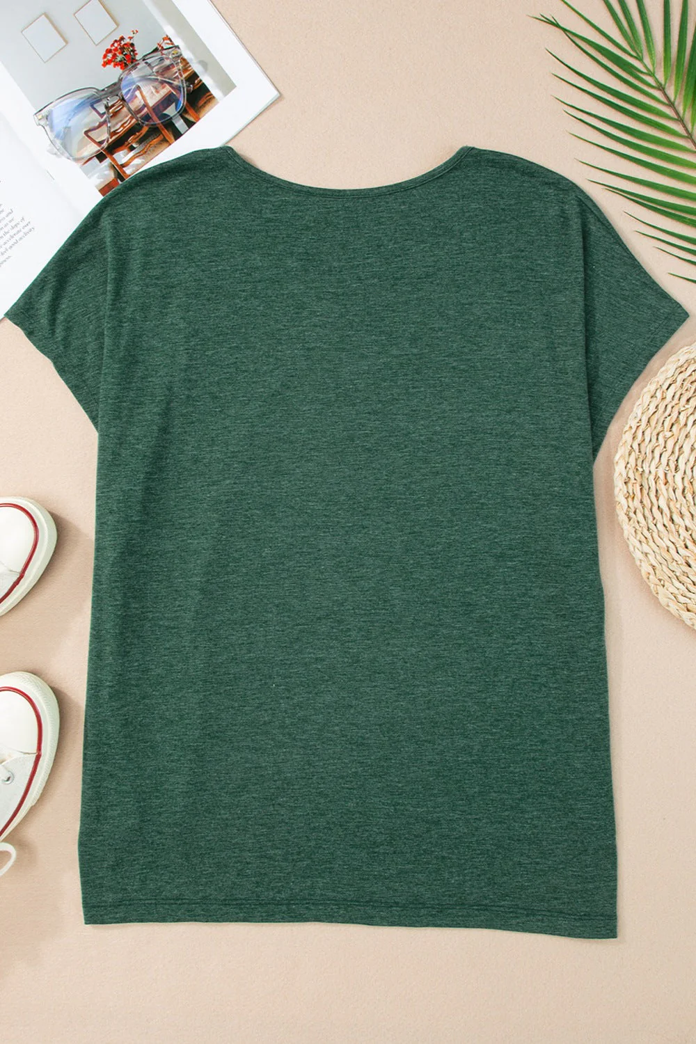 Heathered V-Neck Short Sleeve T-Shirt - Image 6