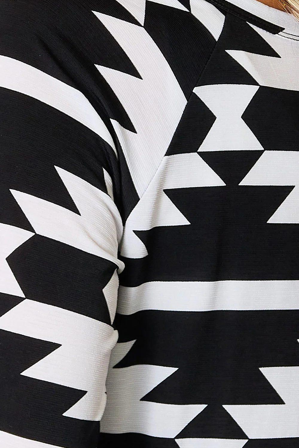 Heimish Full Size Geometric Notched Neck Long Sleeve Top - Image 9