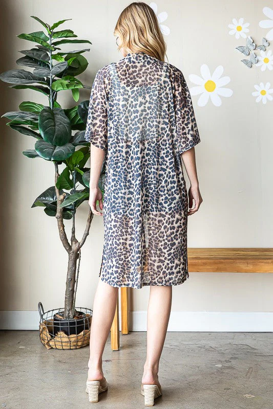 Heimish Full Size Leopard Open Front Cardigan Plus Size - Image 2