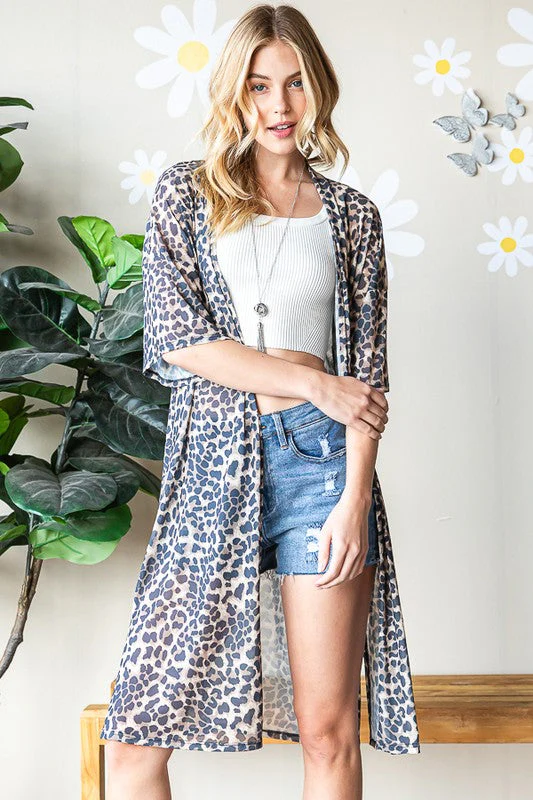Heimish Full Size Leopard Open Front Cardigan Plus Size - Image 3