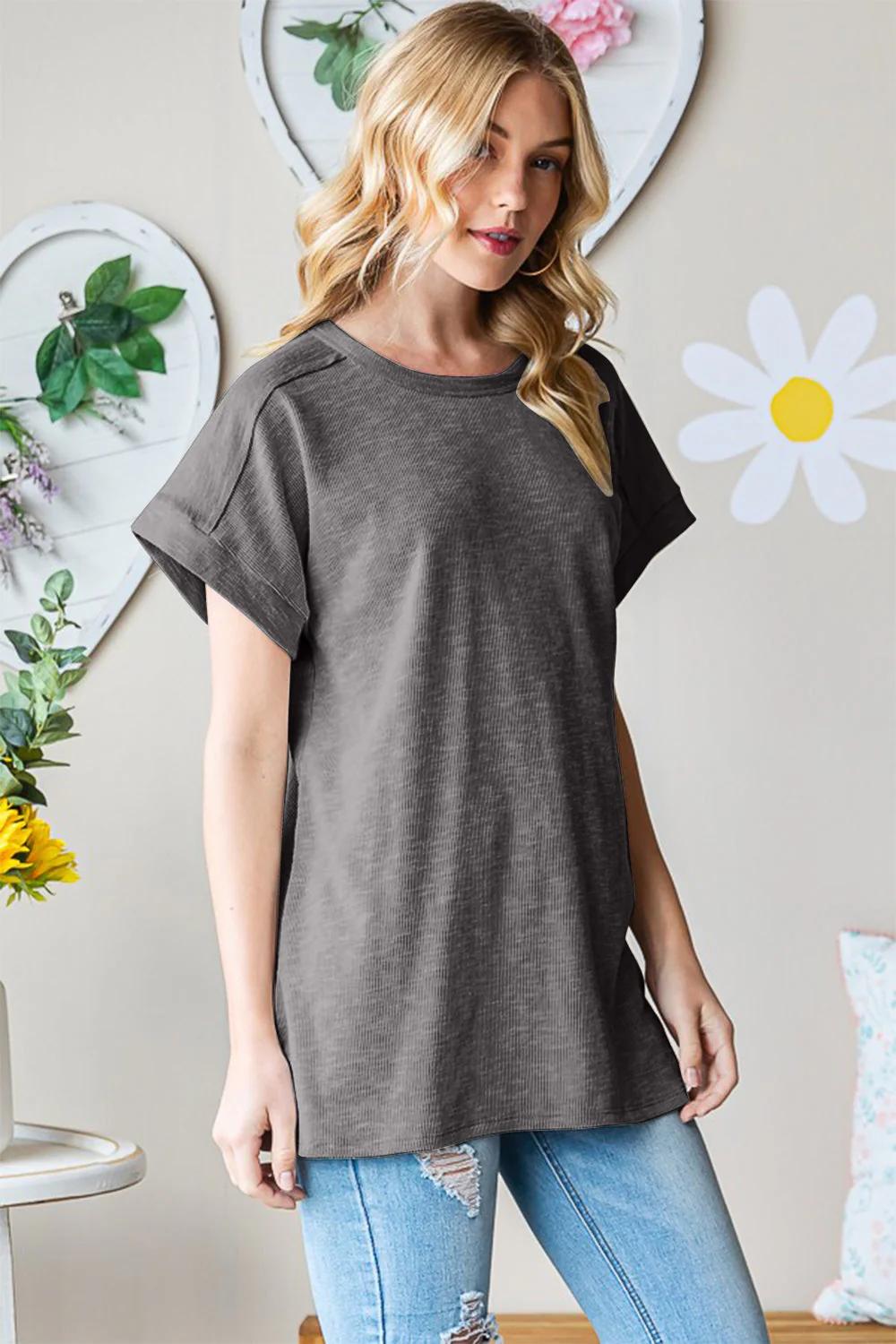 Heimish Full Size Short Sleeve Round Neck T-Shirt - Image 3