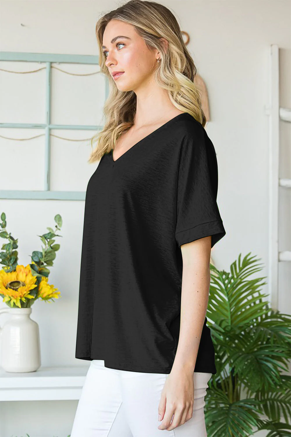 Heimish Full Size V-Neck Short Sleeve T-Shirt - Image 4