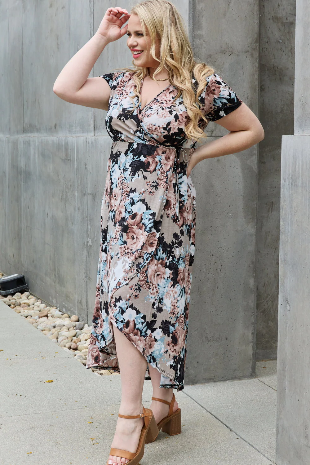 Heimish Give Me Roses Full Size Floral Maxi Wrap Dress - Image 3