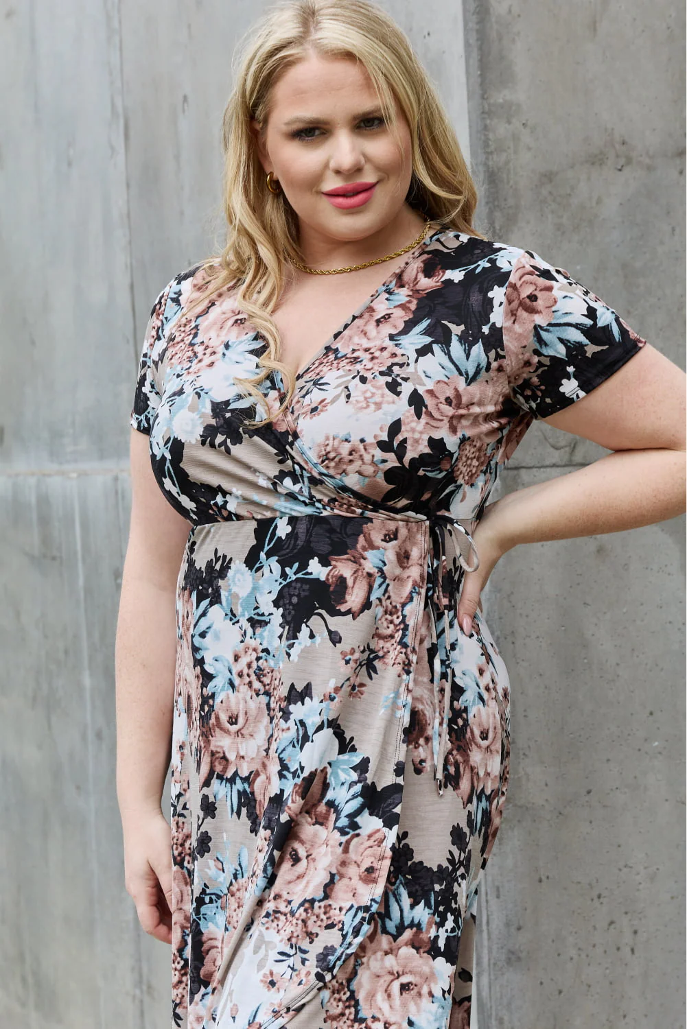 Heimish Give Me Roses Full Size Floral Maxi Wrap Dress - Image 4