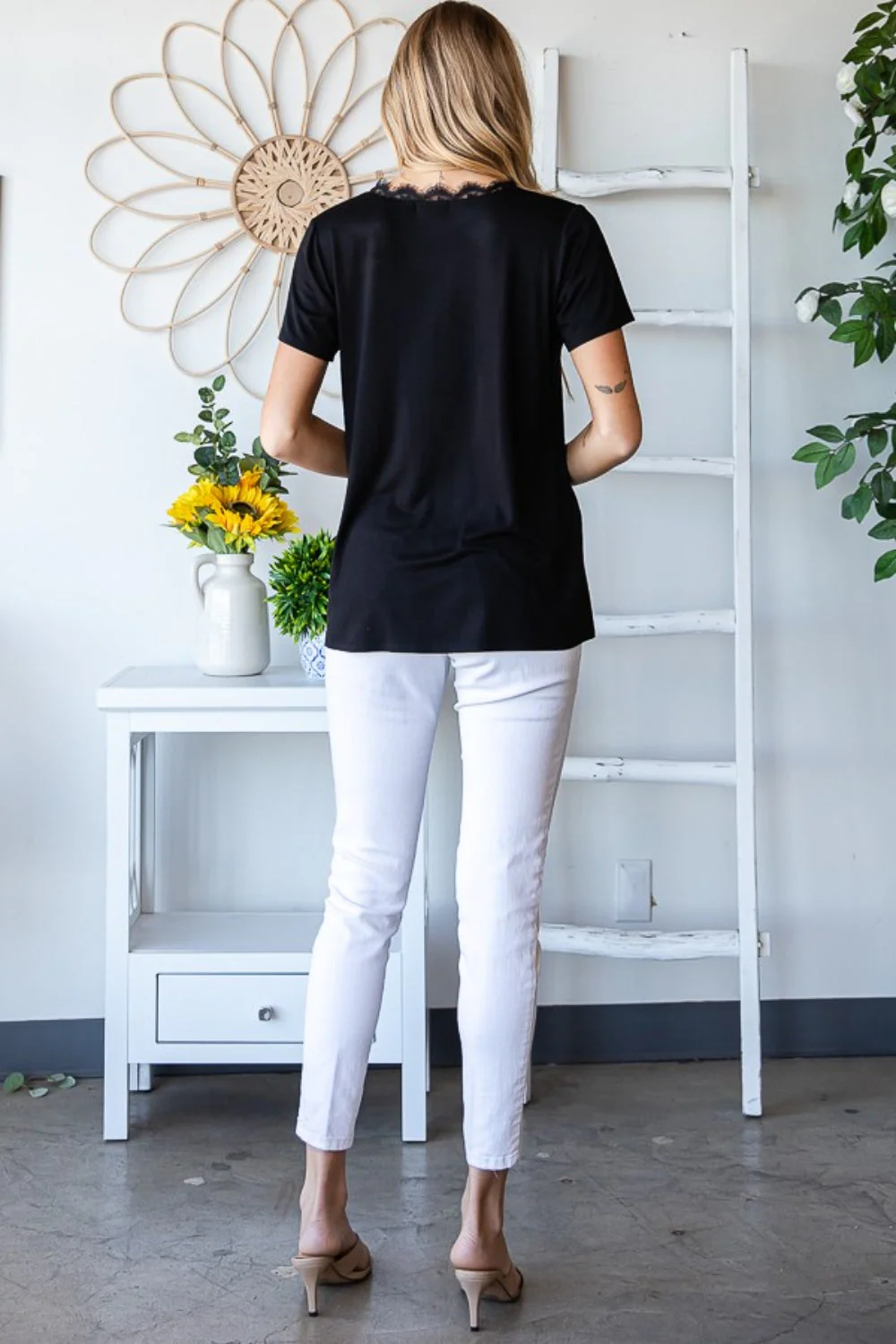 Heimish Lace Detail V-Neck Short Sleeve T-Shirt - Image 7