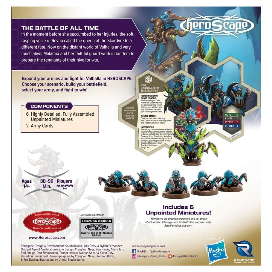 Heroscape: Rising Tide - Queen Maladrix and Festering Honor Guard Army Expansion - Image 2