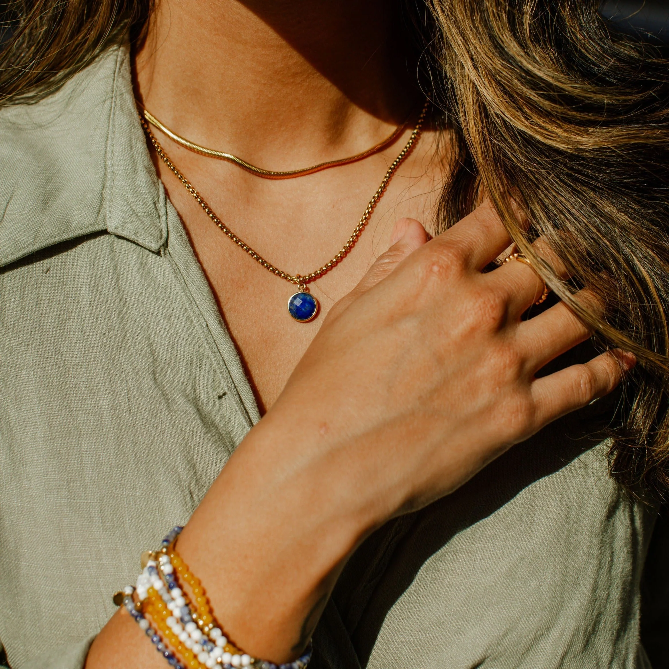 Herringbone Chain Classic Gold Necklace by ETHICGOODS - Image 4