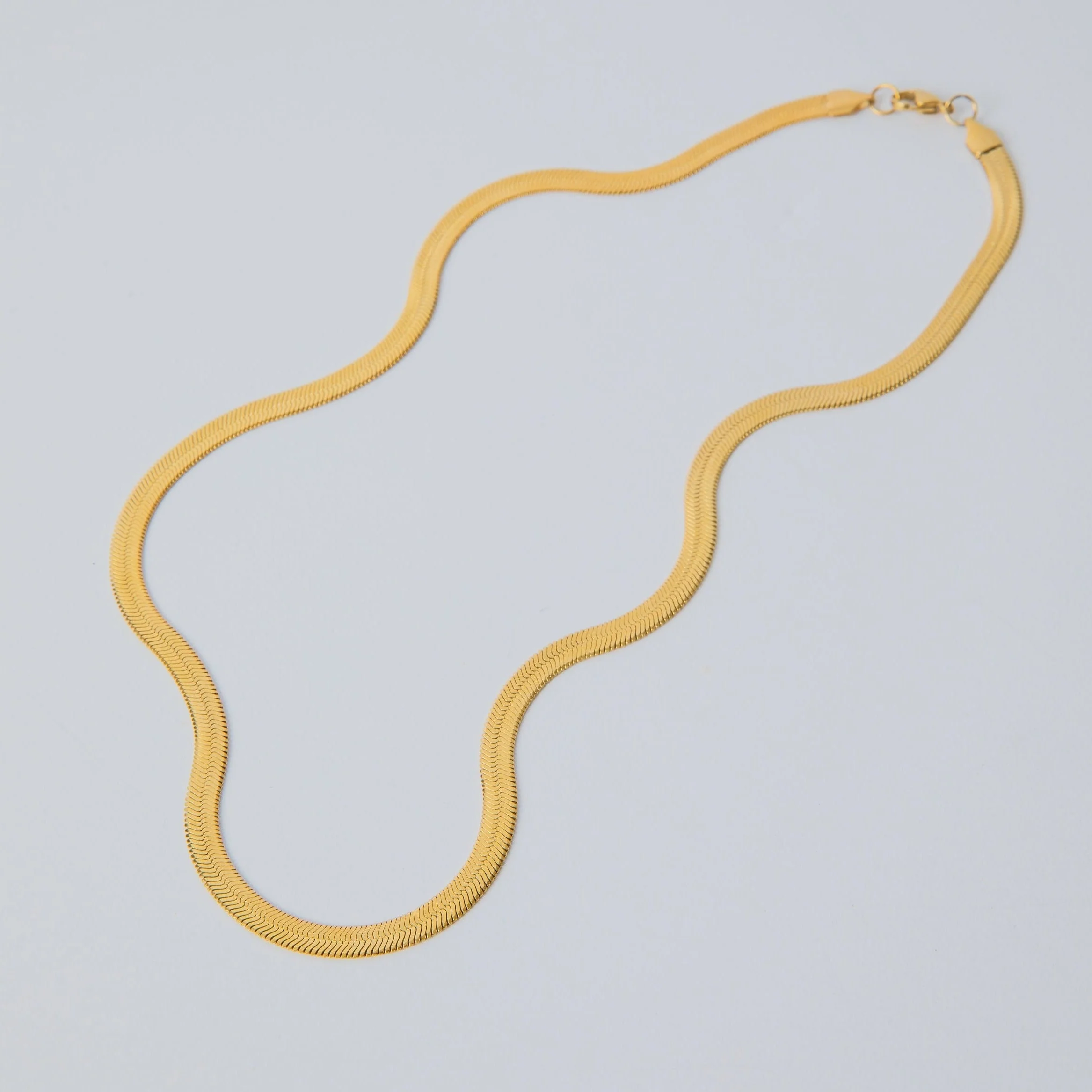 Herringbone Chain Classic Gold Necklace by ETHICGOODS - Image 5