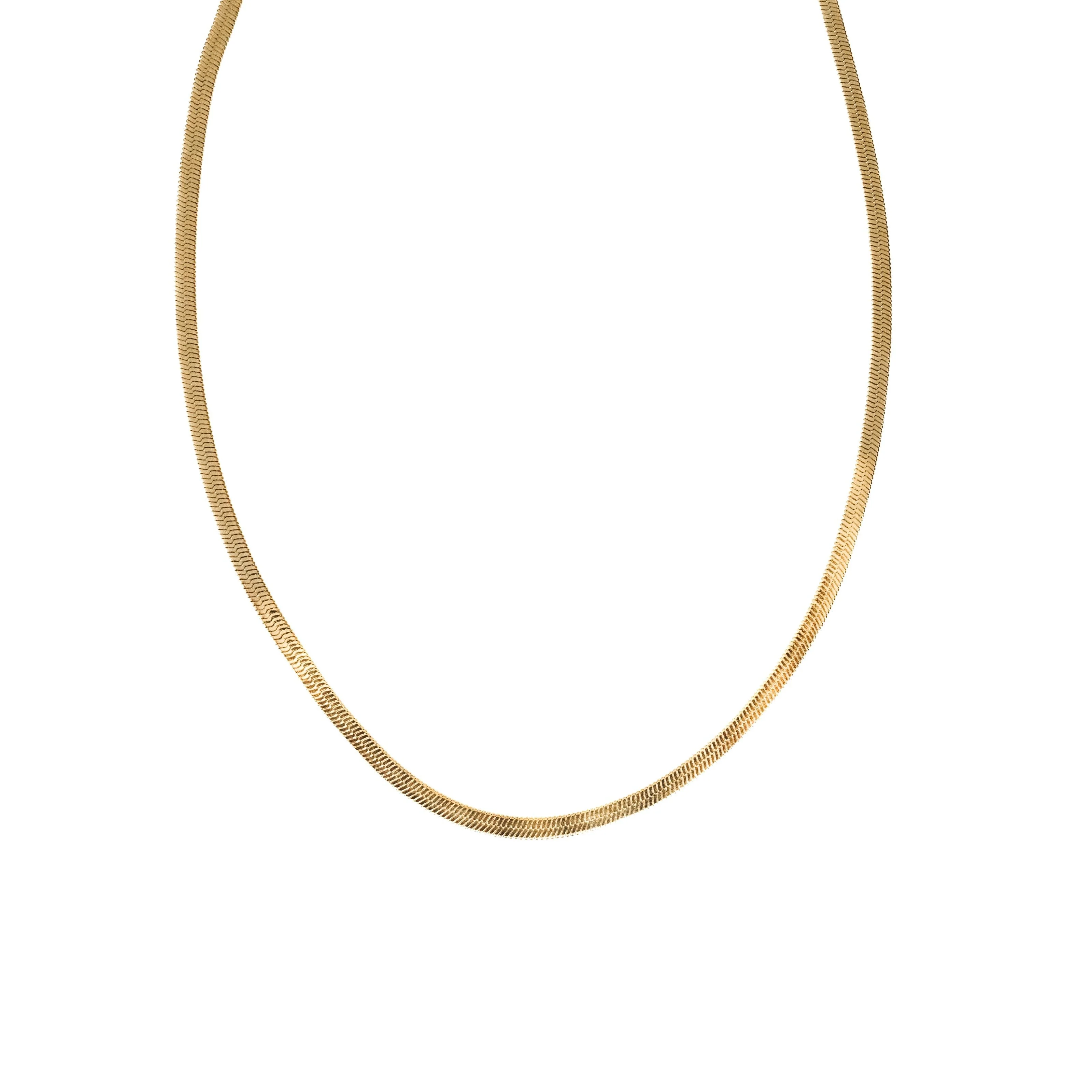 Herringbone Chain Classic Gold Necklace by ETHICGOODS - Image 7