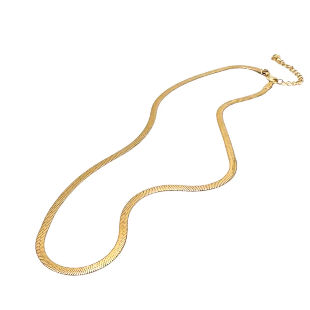 Herringbone Chain Classic Gold Necklace by ETHICGOODS - Image 9