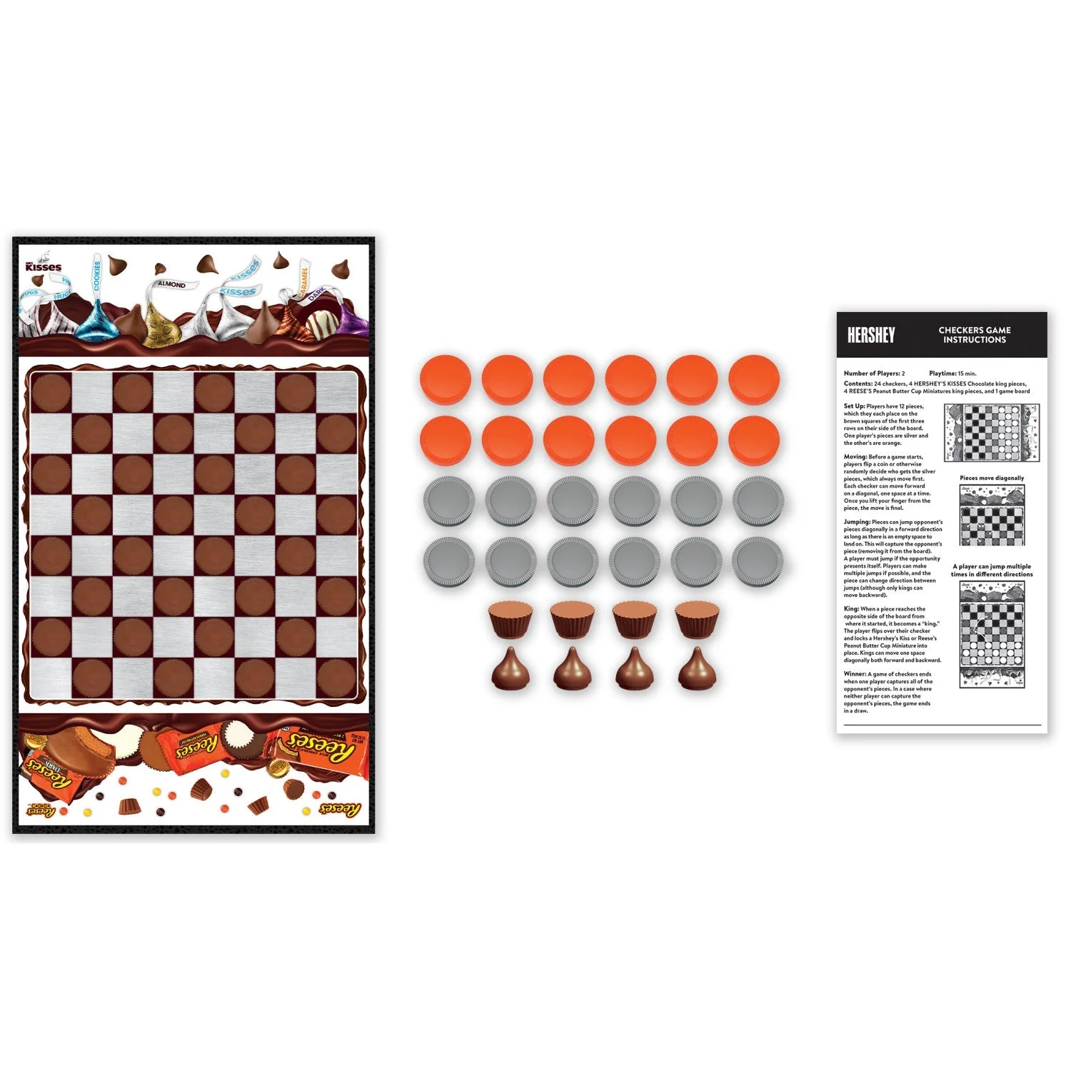 Hershey's Kisses vs Reese's Checkers Board Game by MasterPieces Puzzle Company INC - Image 2