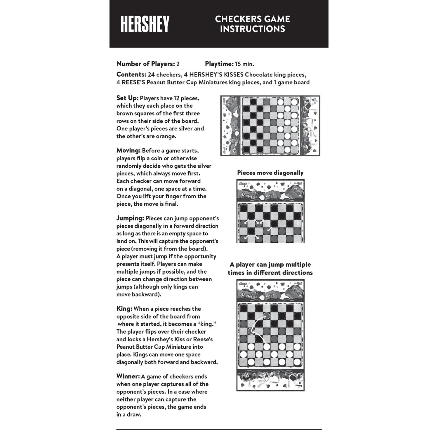 Hershey's Kisses vs Reese's Checkers Board Game by MasterPieces Puzzle Company INC - Image 5