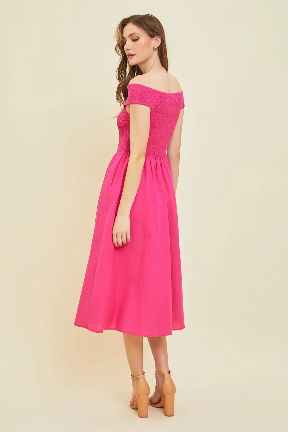 HEYSON Off-Shoulder Smocked Midi Dress - Image 2