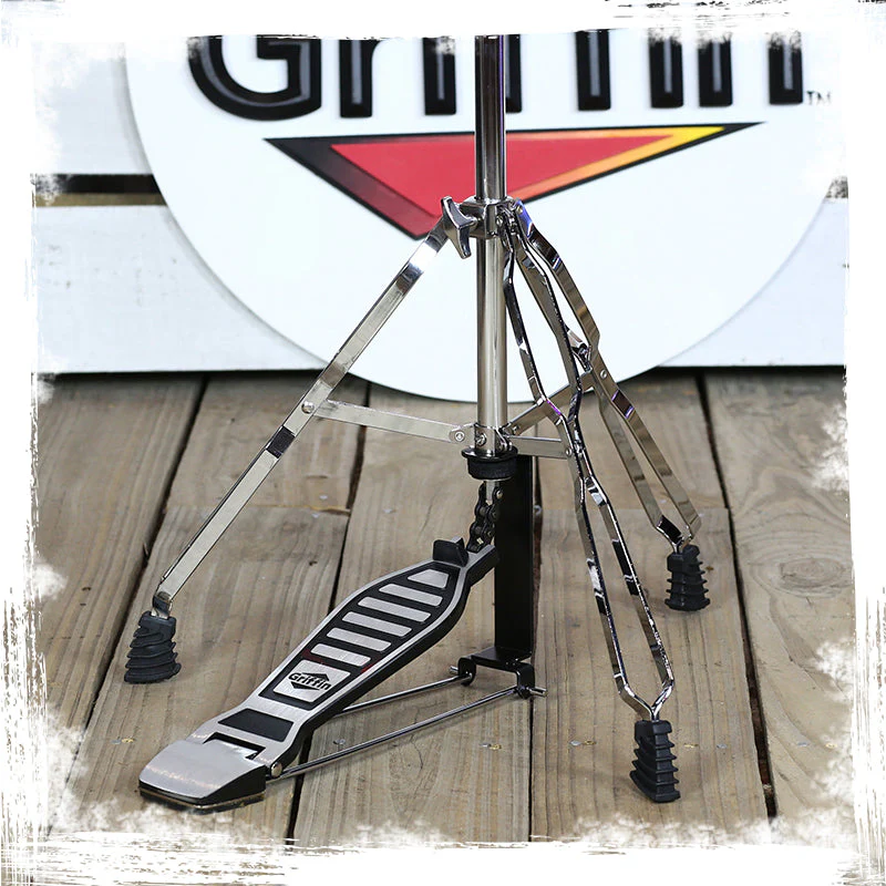 Hi-Hat Stand by GRIFFIN - Deluxe Hi Hat Cymbal Pedal With Drum Key - HiHat Mount with Chrome Double Braced Hardware Accessory Set - Adjustable Holder by GeekStands.com - Image 9
