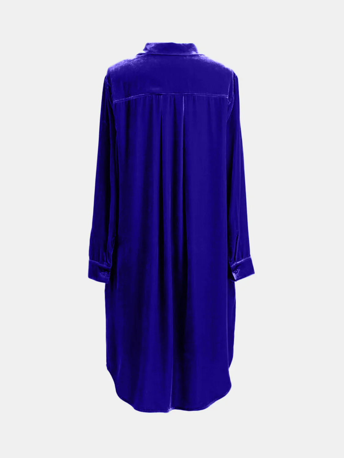 High-Low Button Up Long Sleeve Knee Length Dress - Image 8