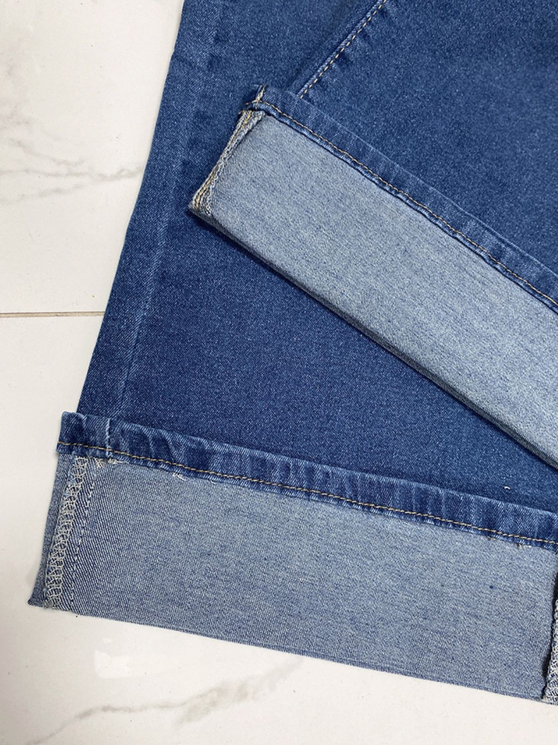 High Rise Rolled Straight Leg Jeans - Image 8