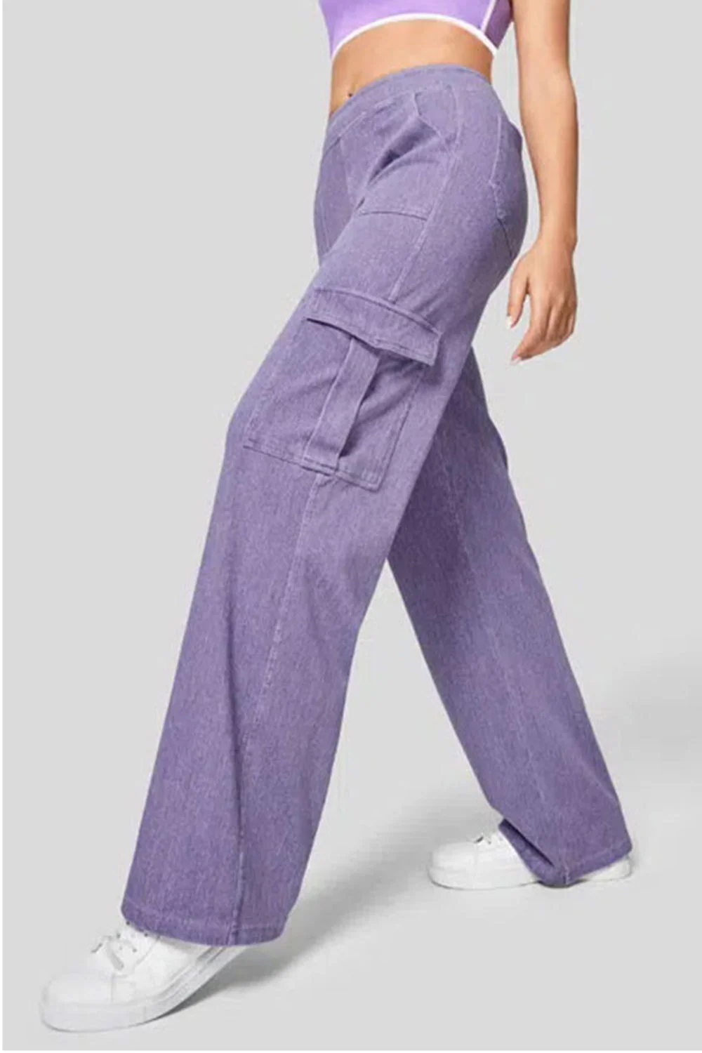 High Waist Straight Leg Cargo Jeans - Image 12