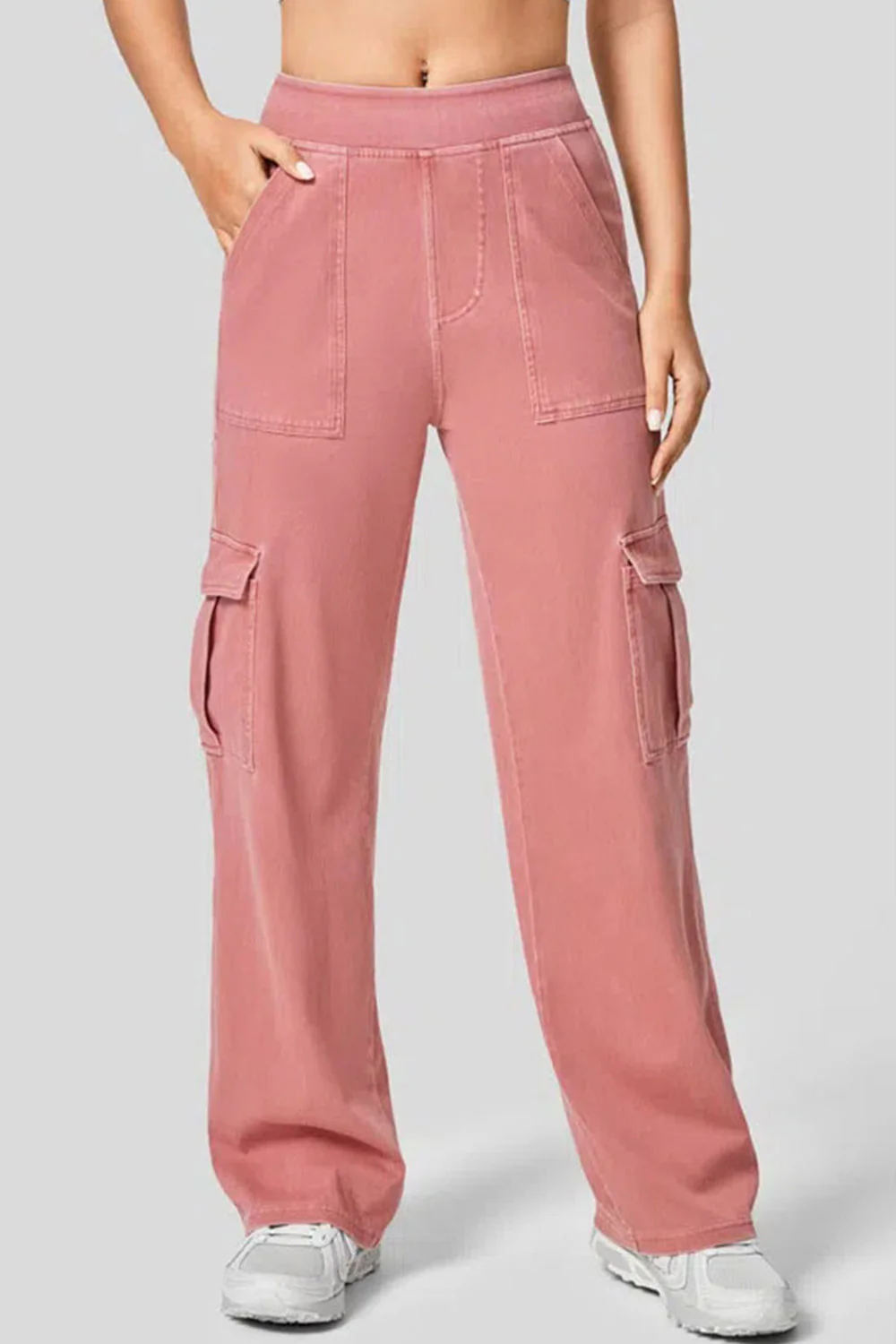 High Waist Straight Leg Cargo Jeans - Image 15