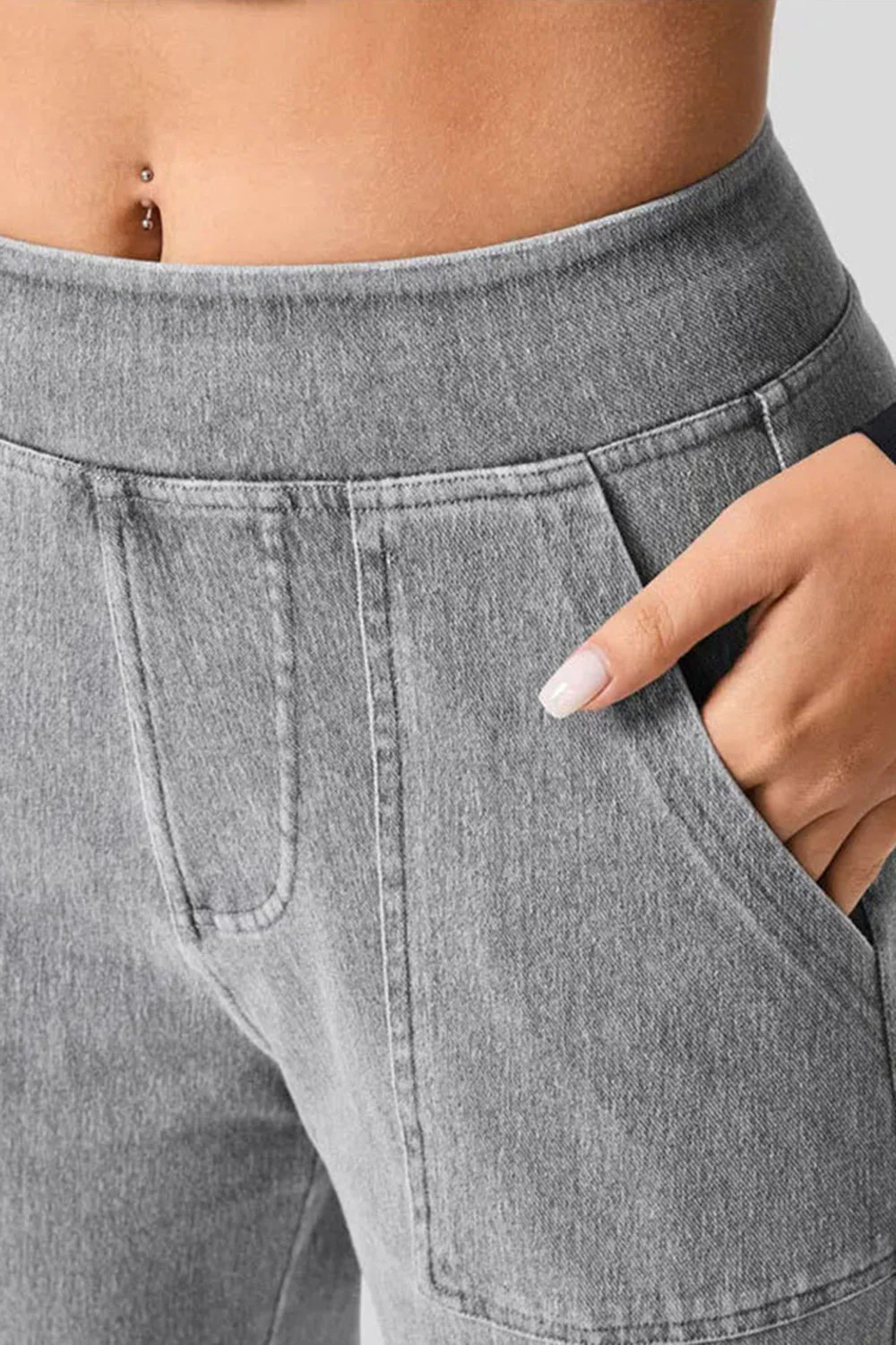High Waist Straight Leg Cargo Jeans - Image 3