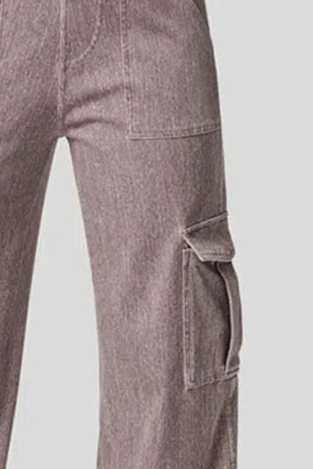 High Waist Straight Leg Cargo Jeans - Image 7