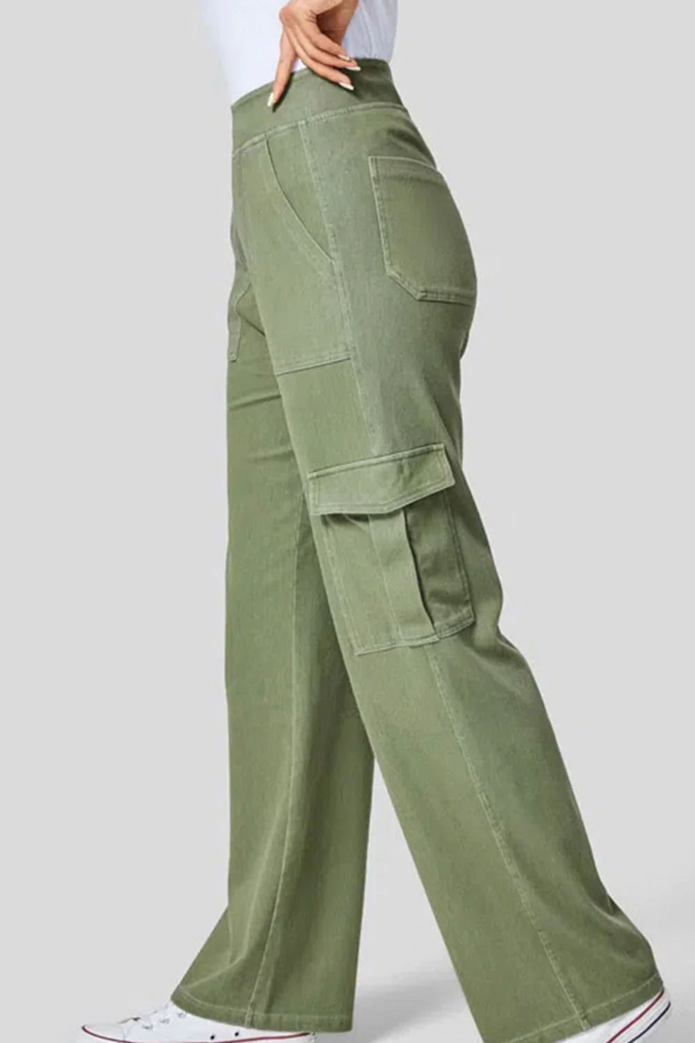 High Waist Straight Leg Cargo Jeans - Image 9