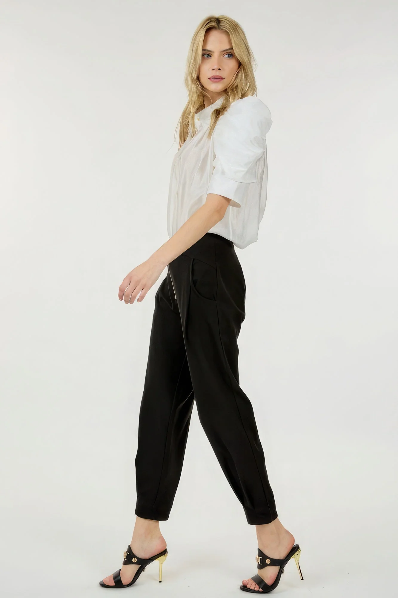 High Waist Zipper Front Skinny Pants - Image 9