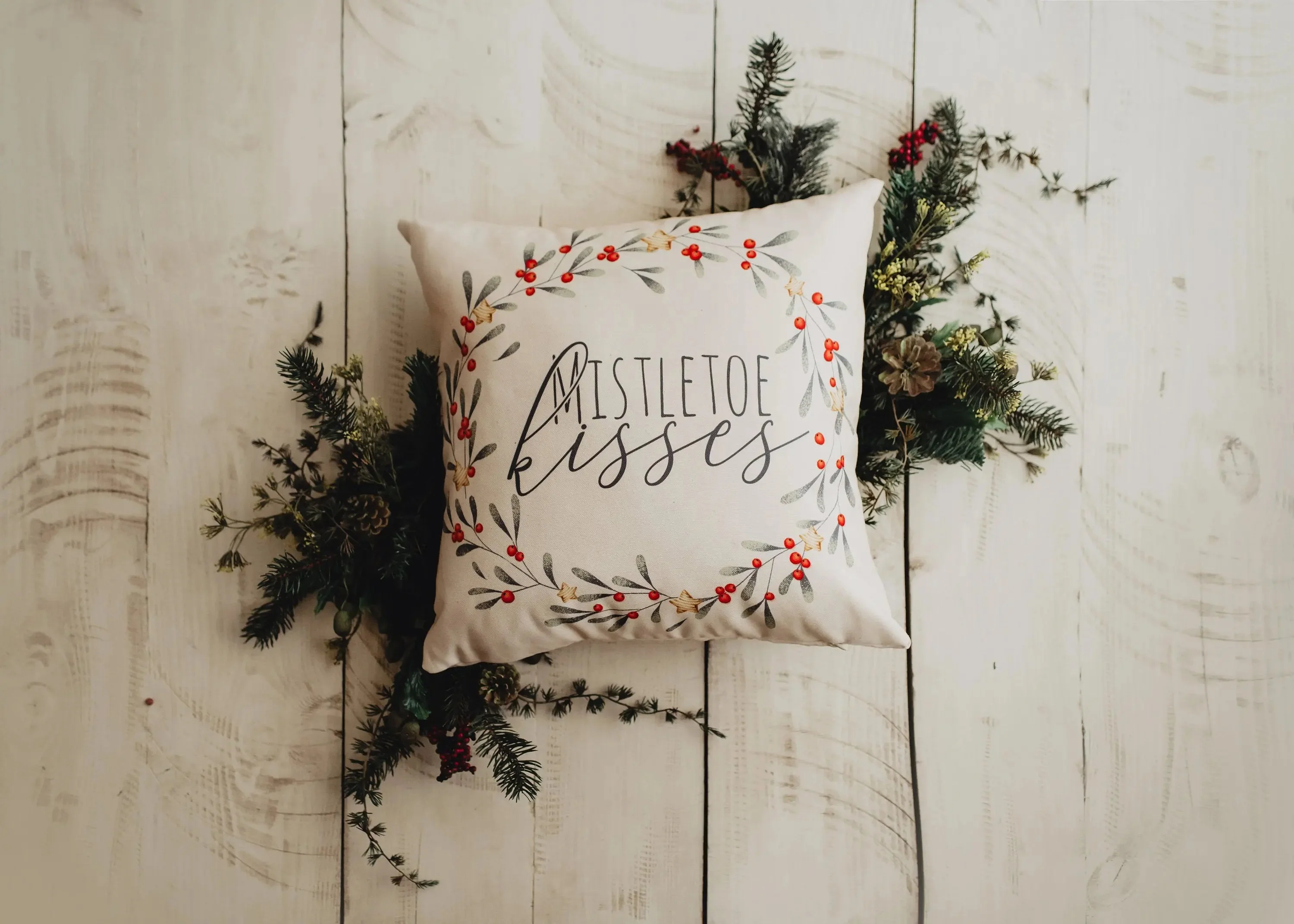 Holiday Wishes Throw Pillow Cover | Gift Ideas | Christmas Home Decor | Christmas Throw Pillows | Luxury Home Decor | Farmhouse Decor by UniikPillows - Image 3