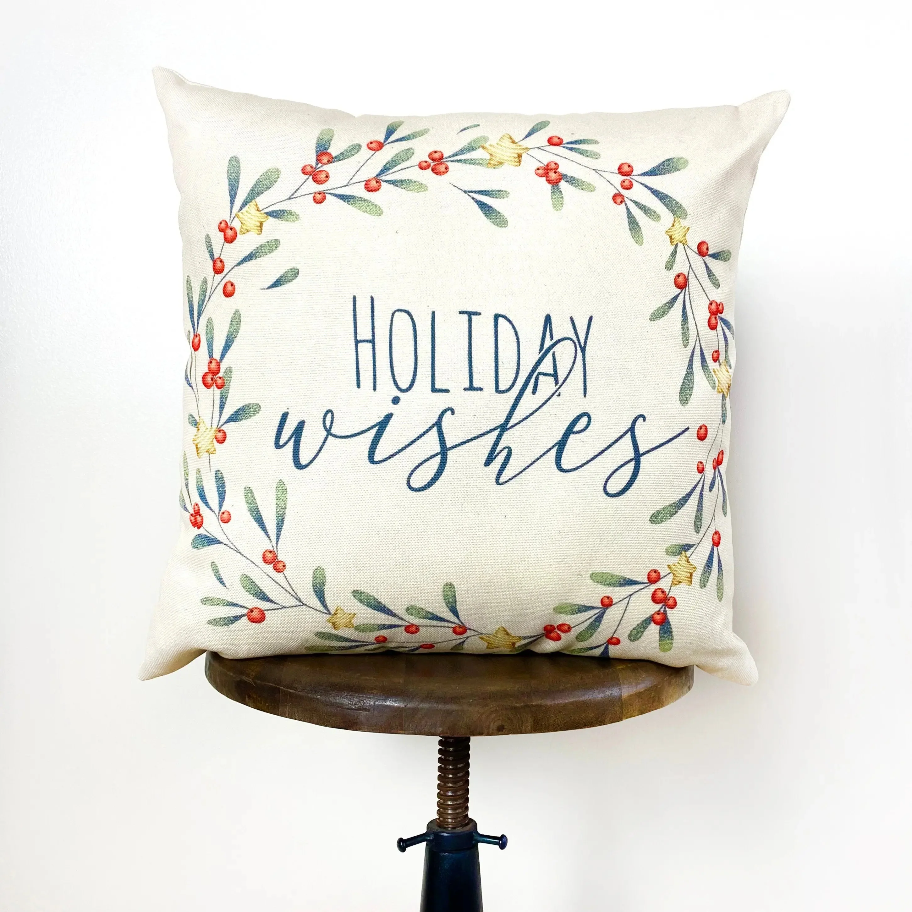 Holiday Wishes Throw Pillow Cover | Gift Ideas | Christmas Home Decor | Christmas Throw Pillows | Luxury Home Decor | Farmhouse Decor by UniikPillows - Image 6