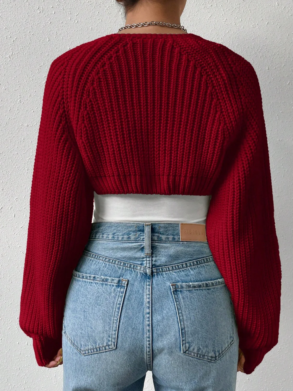 Honey Open Front Long Sleeve Cropped Cardigan - Image 14